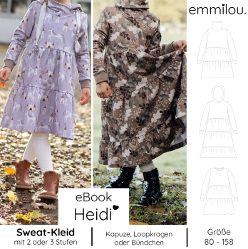 eBook Sweat-Kleid "Heidi" Größe 80-158 Schnittmuster & Nähanleitung